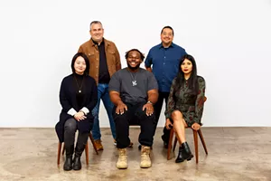 2022 Talley Dunn Gallery Equity in the Arts Fellowship Cohort: Jae-Eun Suh, Juan Negroni, Charles Antoine Gray, Alex Ordoñez, Martha-Elena Flores. - TALLEY DUNN GALLERY