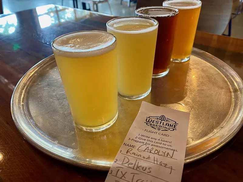 Image: A flight at Westlake Brewing