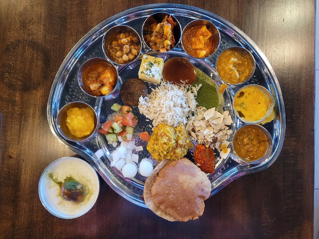 Brijwasi thali is served on Wednesdays and Saturdays.