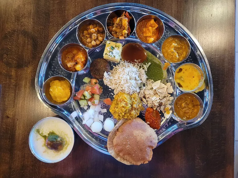 Image: Brijwasi thali is served on Wednesdays and Saturdays.