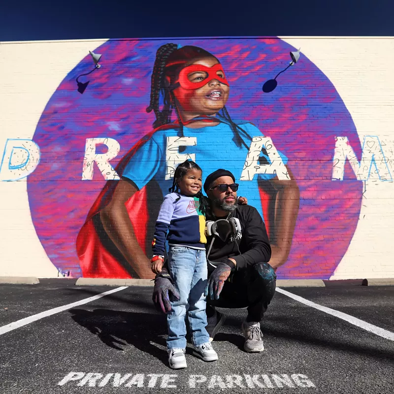 Image: Multi-hyphenate artist Jeremy Biggers was inspired by his daughter Tesla for his mural "Dream."