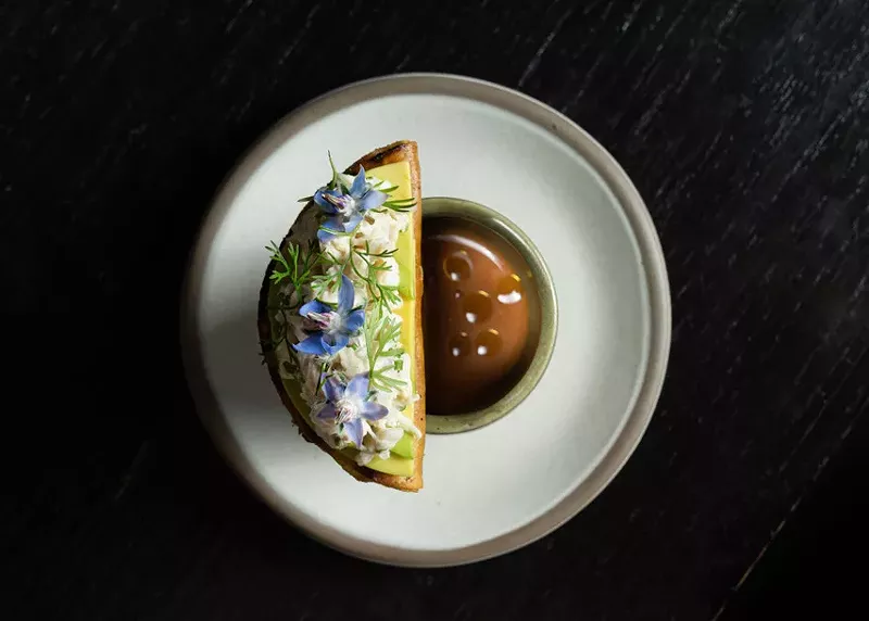 Image: The cangrejo azul is a featured small plate on the menu at Pangea.