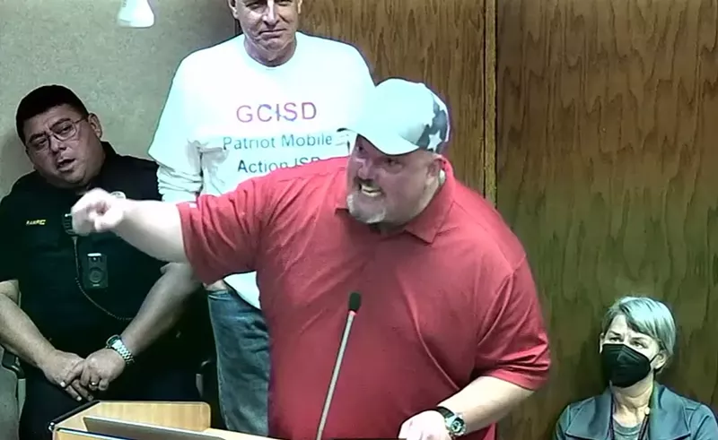 Image: Last Monday, a parent speaking to the Grapevine/Colleyville ISD board had a MAGA meltdown.