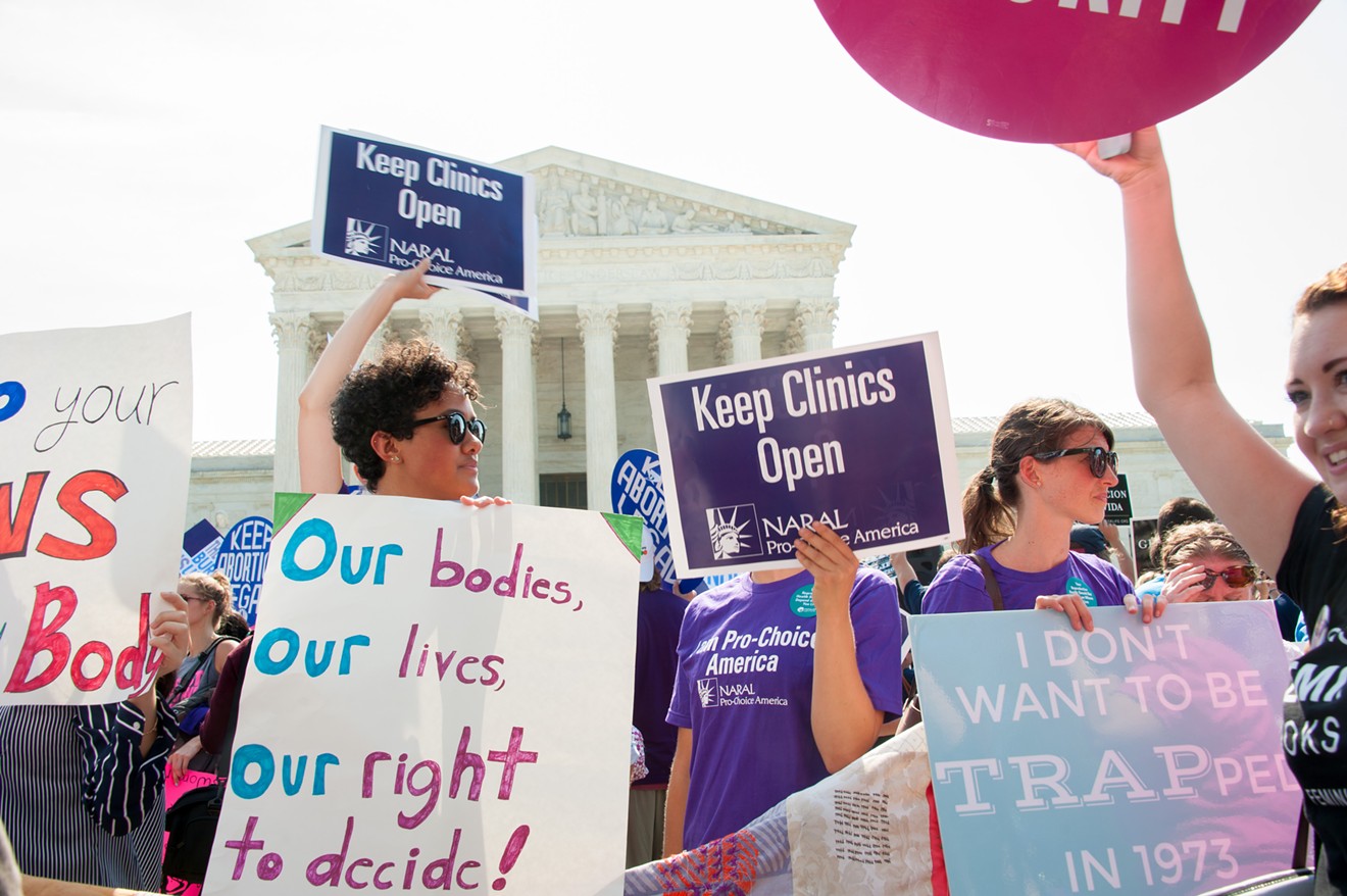 Abortion-rights protesters at the U.S. Supreme Court ahead of SCOTUS' ruling on Texas' last major abortion law.