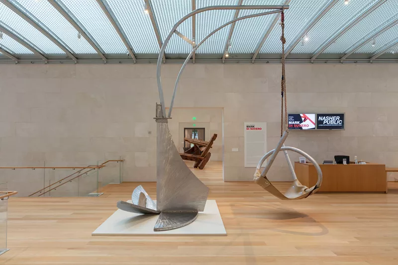 Image: It's art that truly moves us. Literally. You can climb into a rubber swing at Mark di Suvero's survey exhibition at the Nasher.
