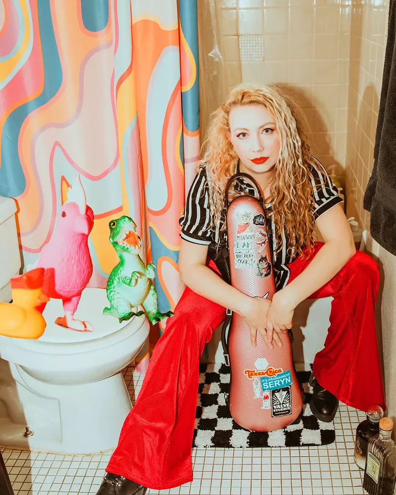Image: The bathroom plays an unexpected role in Scarlett Deering's creative process, serving as a space for recording strings and vocals, prepping for gigs, and finding inspiration.