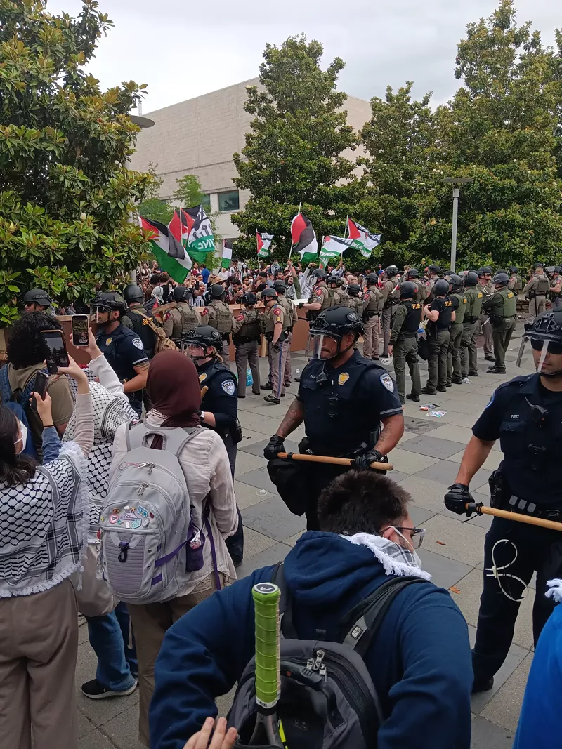 Image: A tense situation during a protest at UTD.
