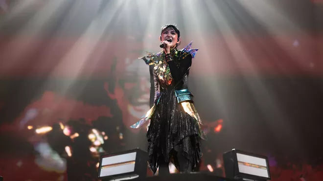 Woman performing on stage