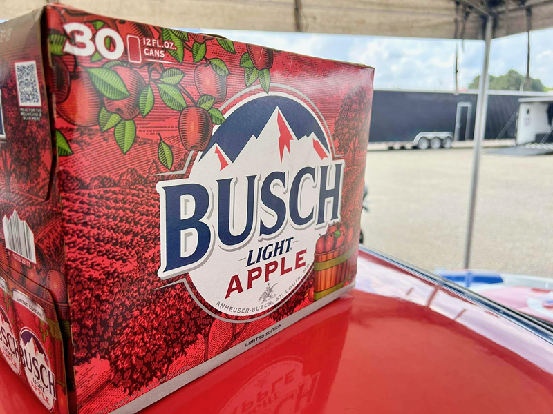 Image: People are driving long distances and standing in long lines for Busch beer. Yes, true story.