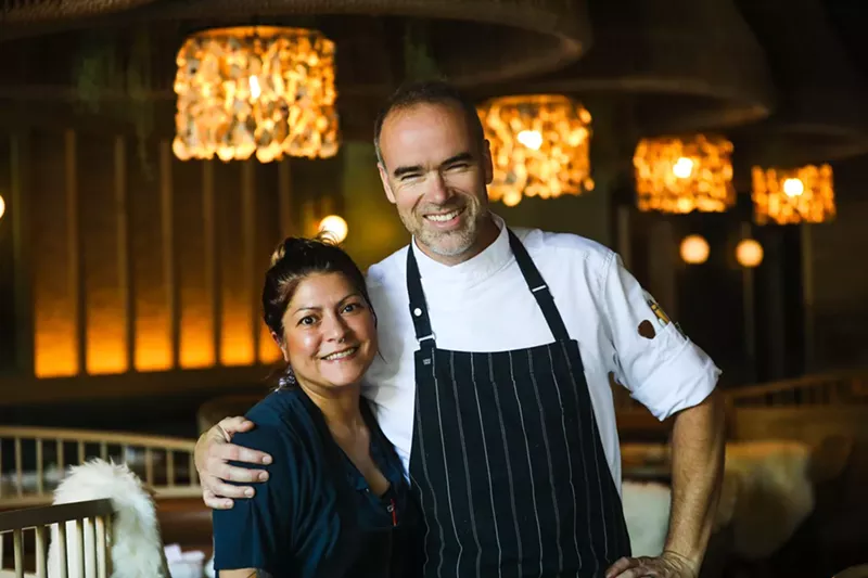 Image: Misti Norris and Toby Archibald at Quarter Acre's Drifter Dinner Series 2025 on August 8, 2025.