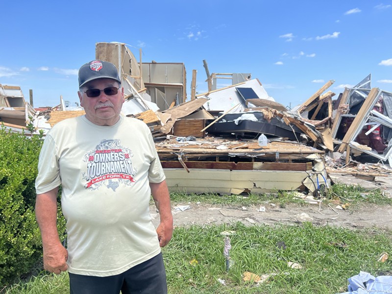 Rogelio Aragonez was out on a fishing trip when the tornado blew through Celina, destroying the home he's owned since 1992.