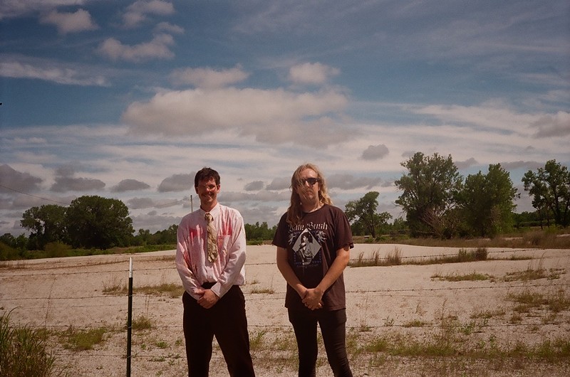 Miles DeBruin (left) and Will Mecca pose for a photo during the "I Am Dog Now" shoot.