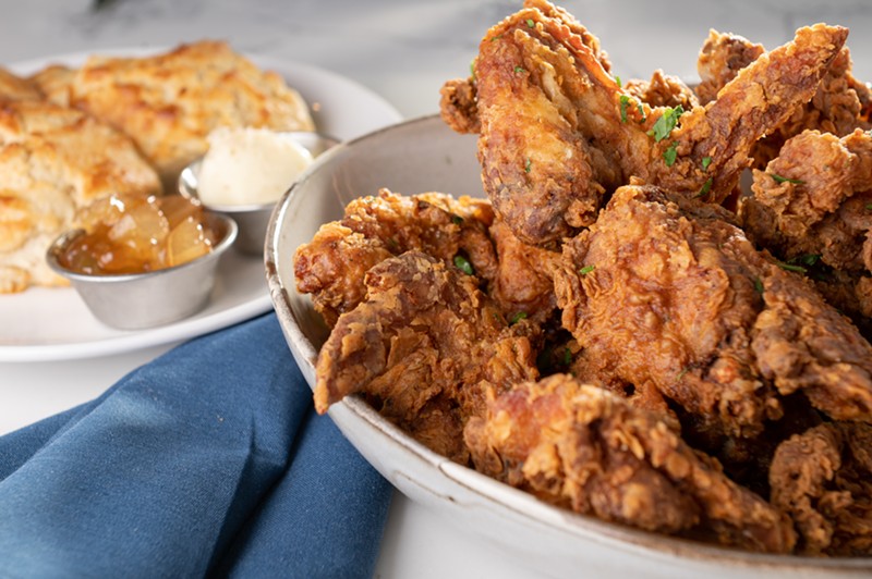 Duck-fat fried chicken at Roots Southern Table.