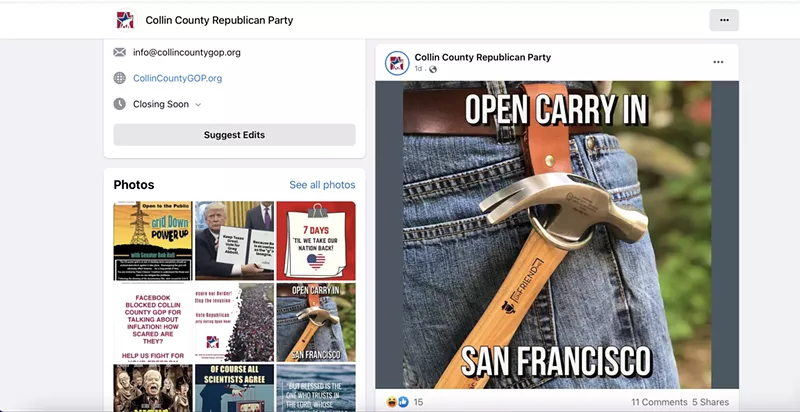 Image: The Collin County Republican Party shared this meme about the recent attack on House Speaker Nancy Pelosi's husband.