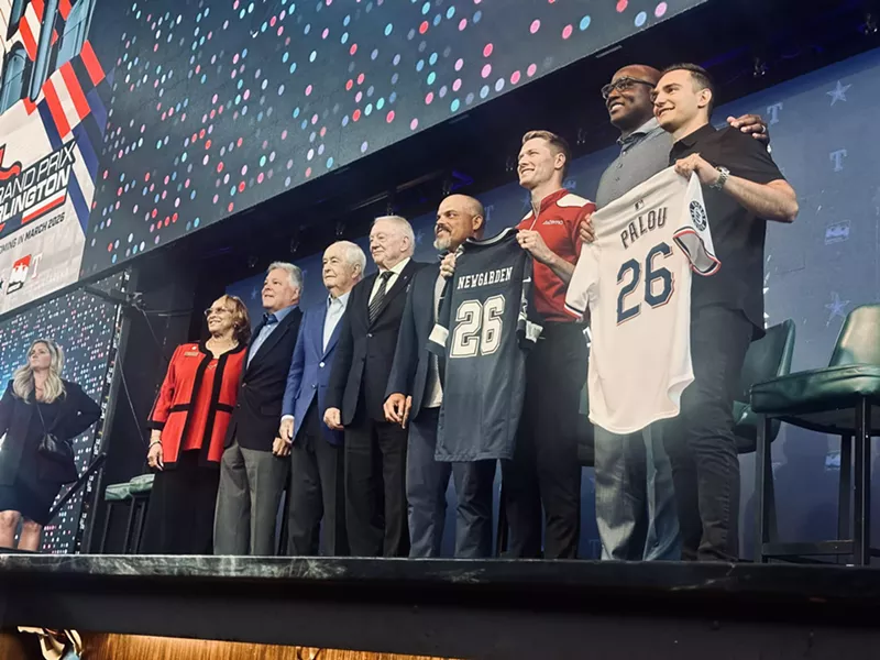 Image: As star-studded lineup of athletes and magnates announced the Arlington Grand Prix at Texas Live.