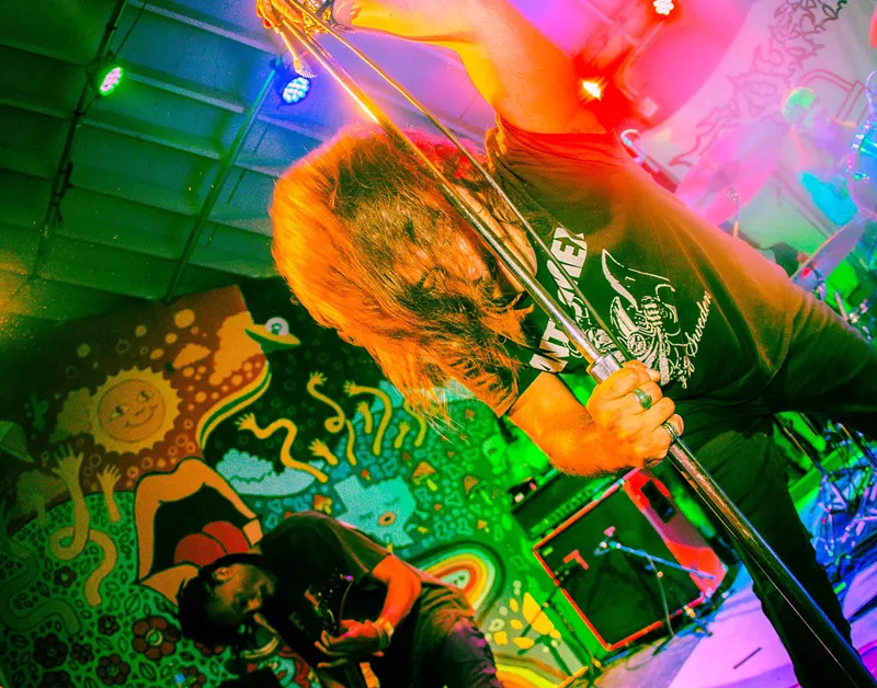 Image: Creeping Death performed to a still-hyped crowd after over five hours of performances.