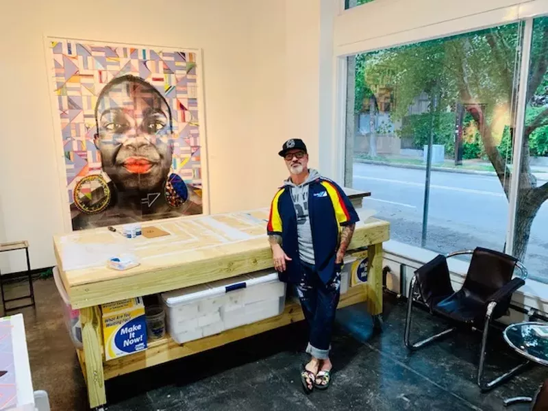 Image: Mixed-media artist Joey Brock wants to use his art for good.