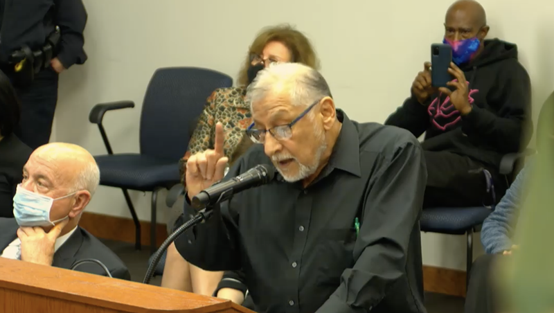 Image: Dallas College professor Richard Menchaca addresses board members on Nov. 9.