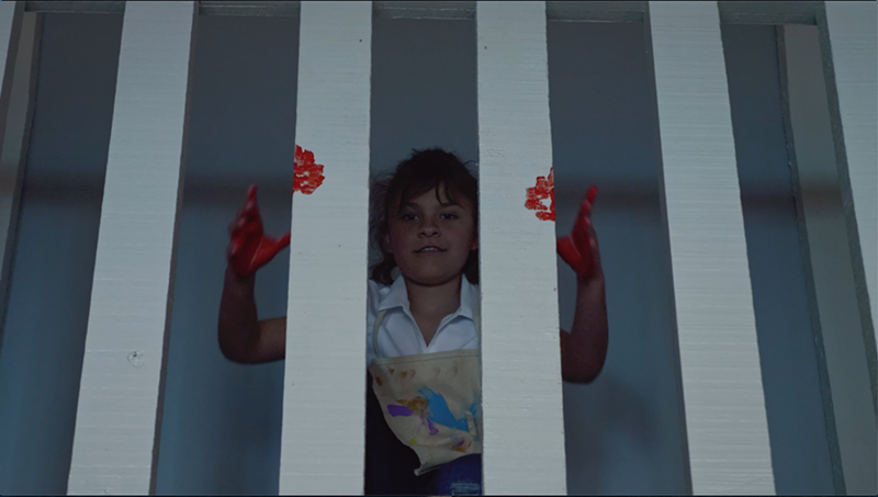 Image: A kid named Kat, played by Townsend Williams, falls under the spell of a mysterious, spoken word horror album that causes her to do some horrible stuff in the new horror film 13 Tracks to Frighten Agatha Black that premieres Saturday at the Texas Frightmare Weekend.
