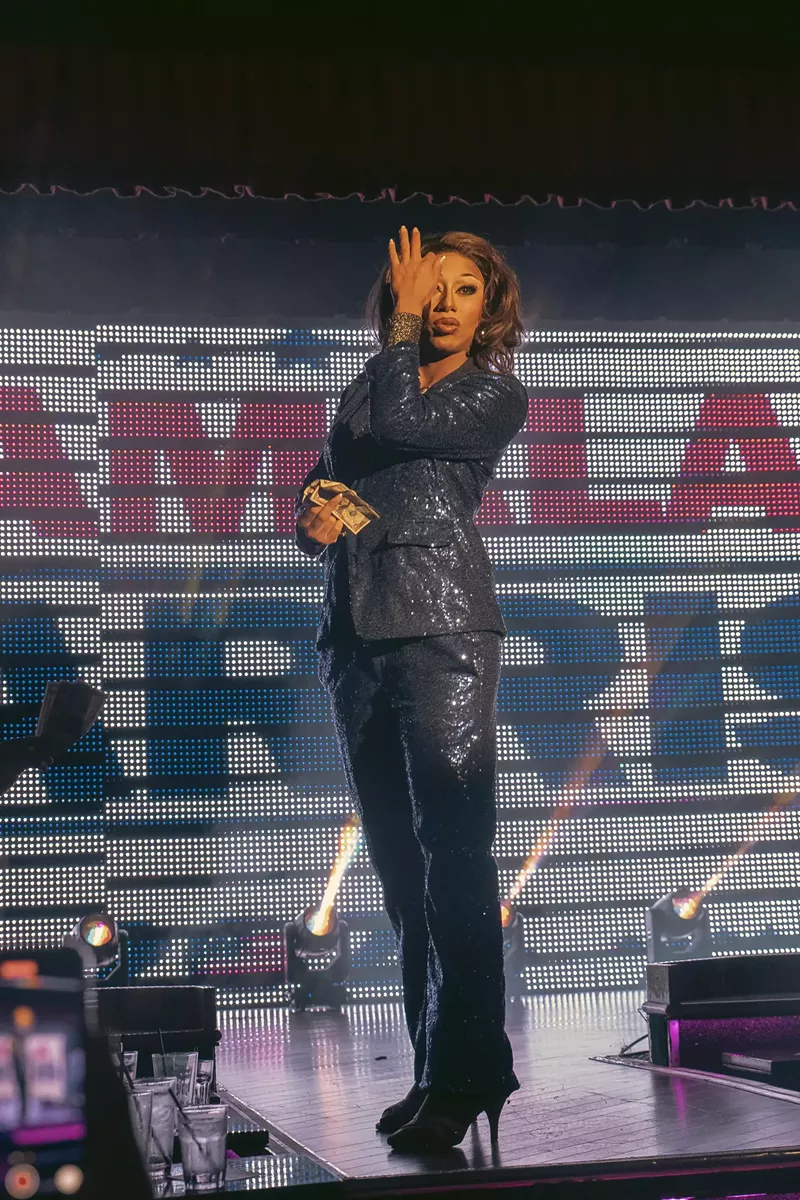 Image: Kylee O'Hara Fatale was one of the performers dressed as Kamala Harris.
