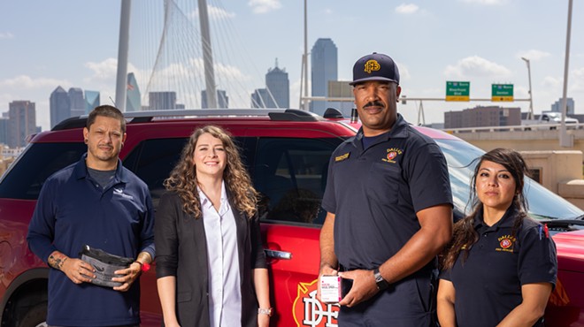 From left to right: Recovery support peer specialist Michael Watkins, director of special projects for the Recovery Resource Council Becky Tinney, Dallas Fire Department Overdose Response Team coordinator Jarrod Gilstrap, community paramedic Hilda Navarro-Diaz