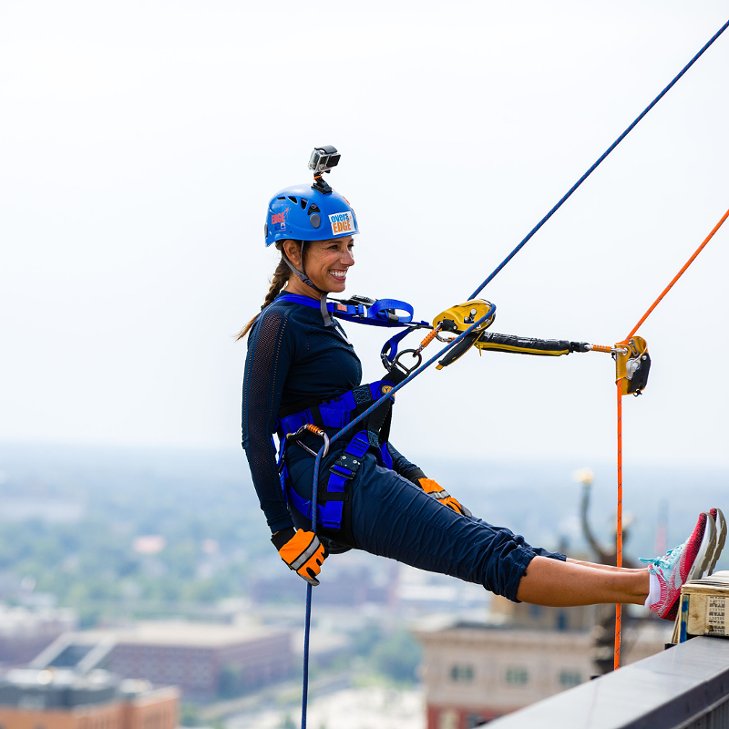 Image: Donors will get a chance to rappel from the 25-story Plaza of the Americas this spring.
