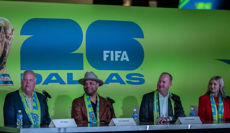 Image: In case you haven't heard, Dallas Mayor Eric Johnson loves professional sports. Almost as much as he loves that hat.