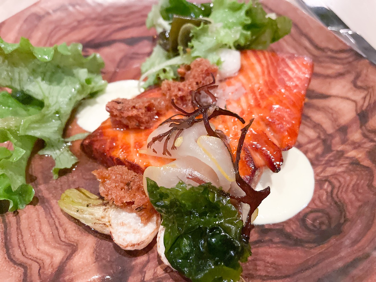 Quarter Acre serves a hot-smoked style of salmon, which is a popular cooking method in New Zealand