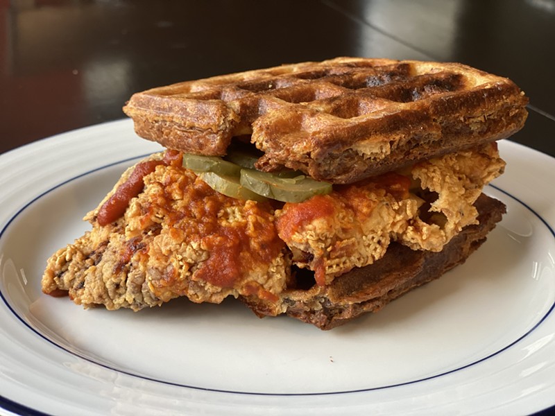 The hot chicken and waffle sandwich from La Casita Bakeshop is here to fill the sweet-savory-spicy hole in your life.
