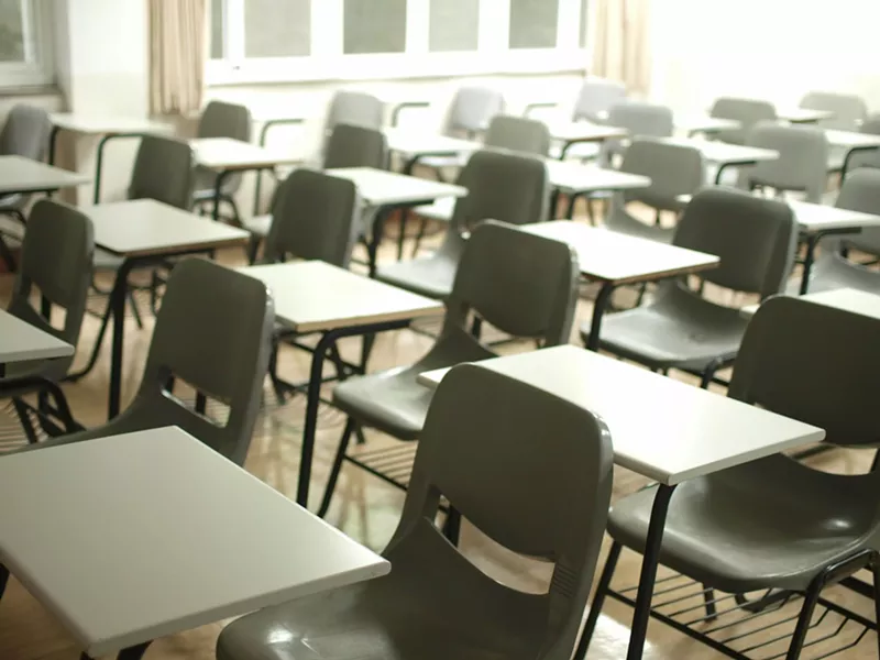 Image: empty school classroom