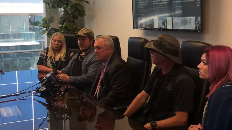 Image: Kyle Vess describes the 2019 incident in which he was kicked several times by a paramedic.