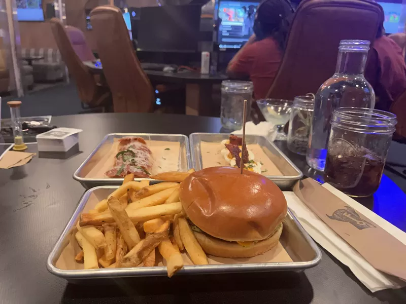 Image: The new Farm+Feed restaurant in The Shops at Legacy North in Plano offers some tasty treats like the GG Burger, Deviled Easter Eggs and pizza rolls (and no, not the frozen kind you eat when you don't feel like cooking).