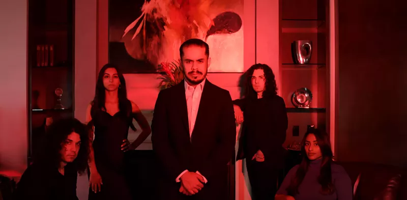 Image: Said Abusaud (center) with the cast of his upcoming film Don't Delete the Kisses.