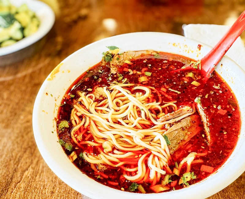 Authentic Lanzhou beef noodle soup.