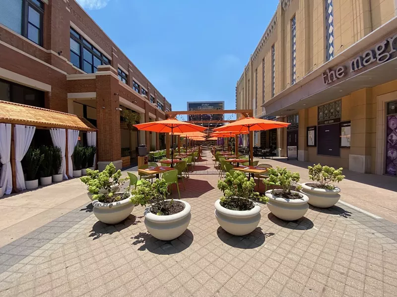 Image: It's a bit hot now, but soon this large courtyard will likely be busy.