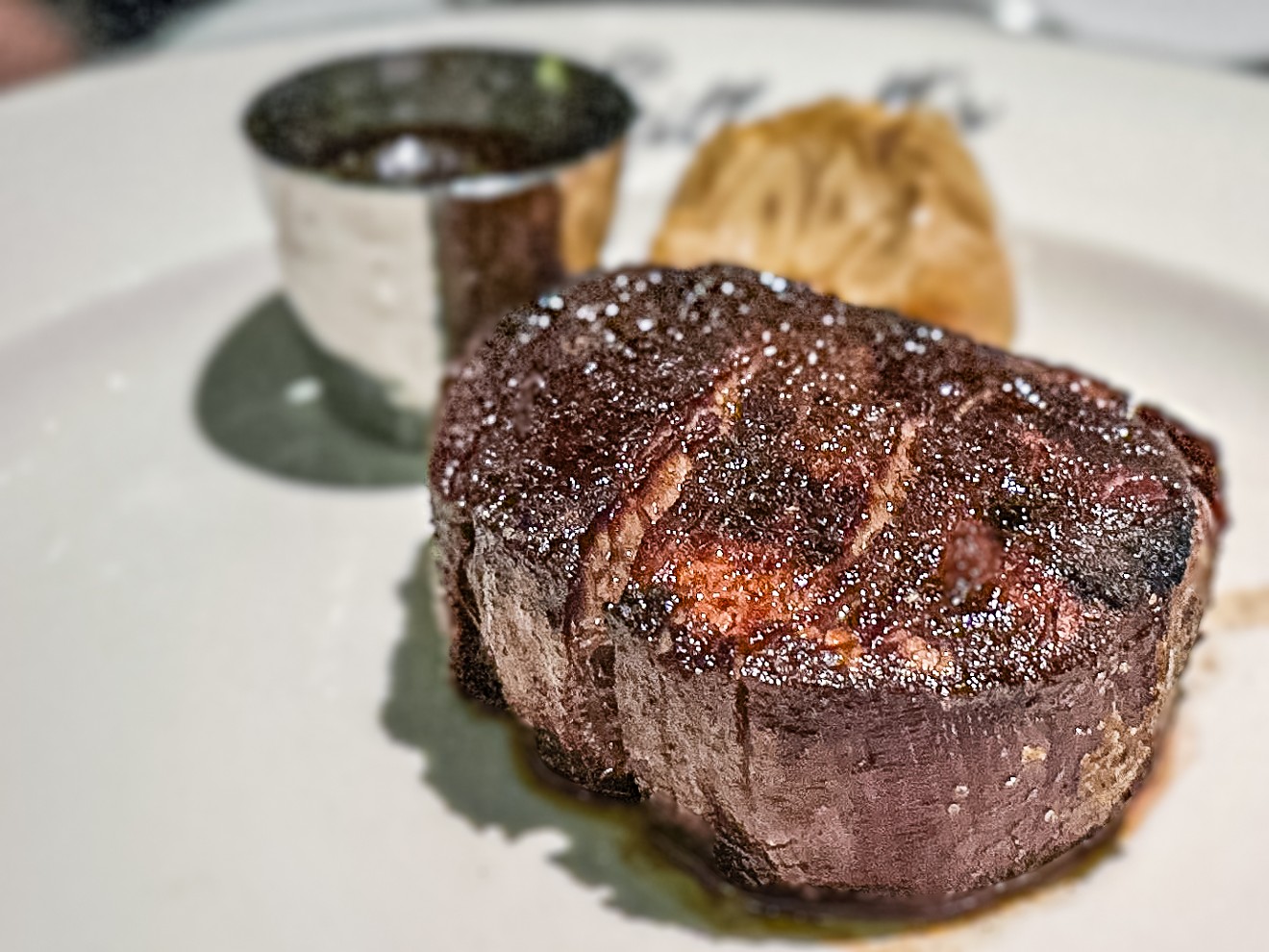 A locally sourced aged  HWD Akaushi beef 12-ounce filet mignon was one of the highlights of the meal at Stillwell's at the Hôtel Swexan.