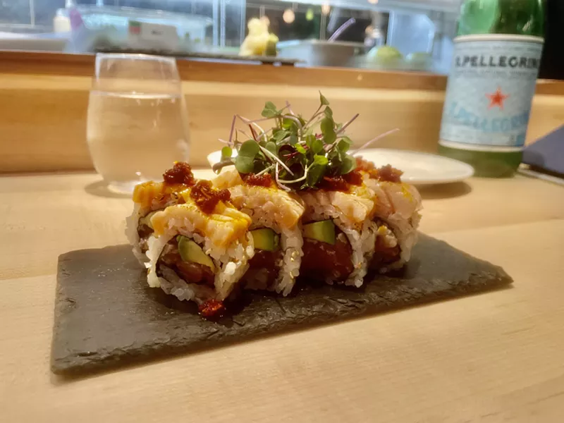 Image: Torched salmon roll from Pearl Sushi.