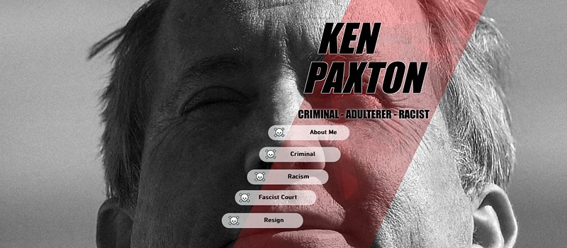 The content on attorneygeneralpaxton.com is written from Attorney General Ken Paxton's perspective.