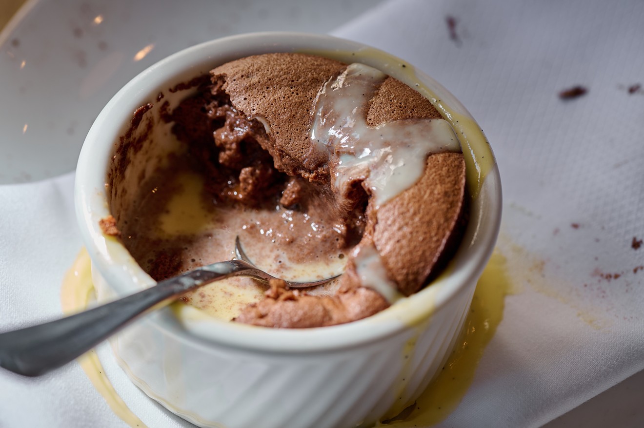 A great option for girl dinner: chocolate souffle.