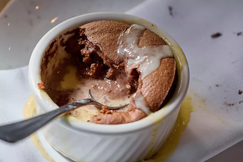 Image: A great option for girl dinner: chocolate souffle.