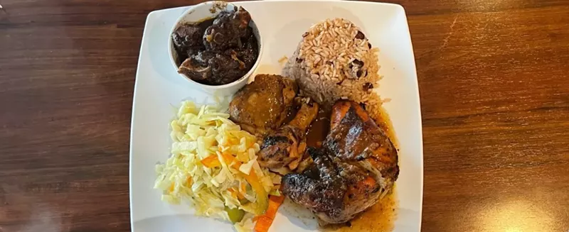 Image: Oxtail and Rude Boy jerk chicken.