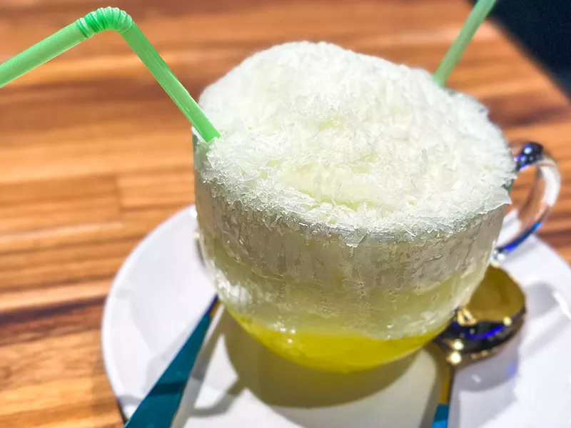 Image: Snow cloud beverages are one of the draws at Chivago, a Korean fried chicken place in Carrollton.