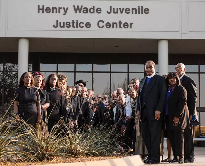 Image: The Dallas Black Clergy team advocates for change at the Henry Wade Juvenile Justice Center.