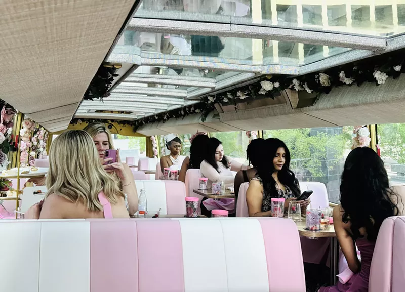 Image: Soft pink and cloud white leather seats make for a posh ride.