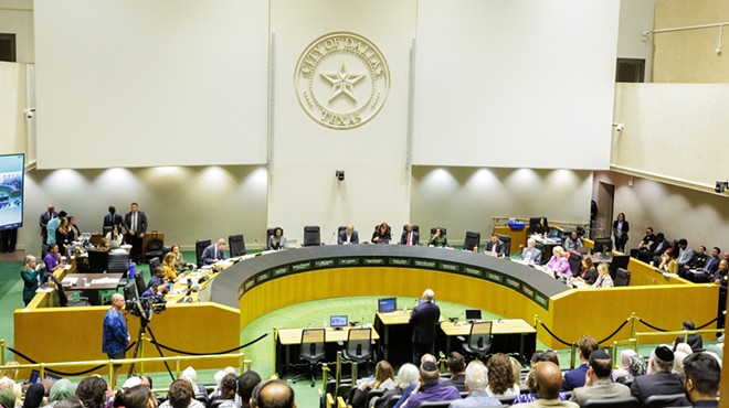 Dallas city council listens to public speakers.