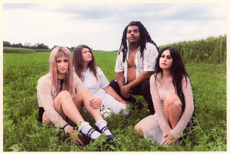 Image: Mannequin Pussy members, from left: guitarist Maxine Steen, drummer Kaleen Reading, bassist Colins "Bear" Regisford, and Marisa "Missy" Dabice, lead guitar & vocals.