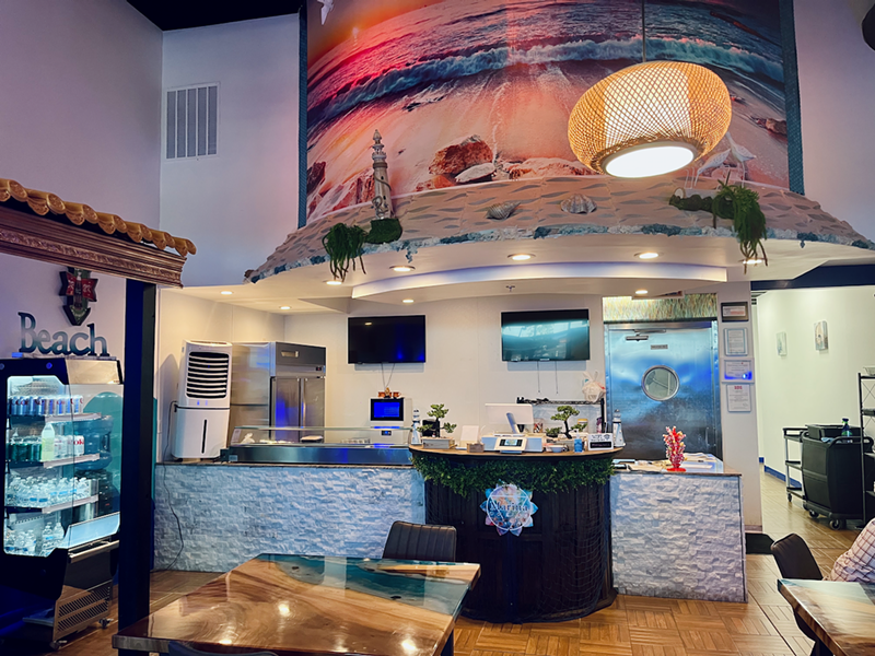 Image: It's a seaside vibe at Marina Indian Restaurant.