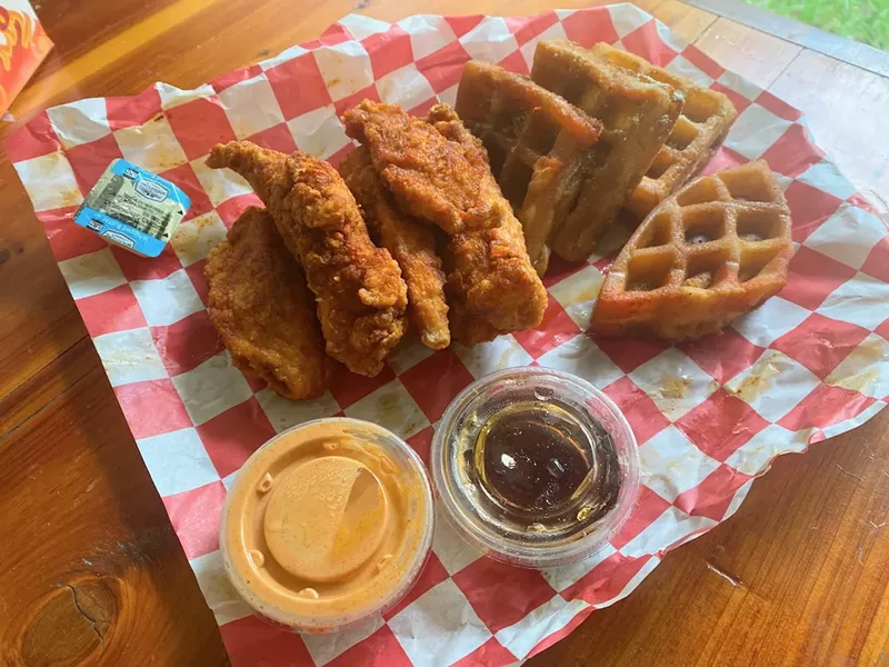 Image: Chicken and waffles at Hangry Joe's