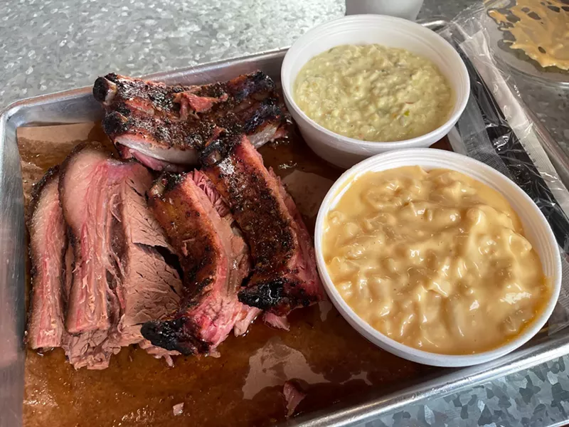 Image: Pork rib, brisket, mac n cheese AND potato salad for less than $30? Are we dreaming?