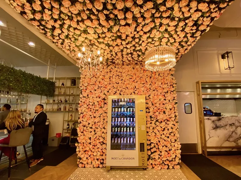 Image: For $25 you can get a small bottle of champagne from this vending machine. Or you can order one from the bar, but where's the fun in that?